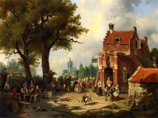 Festivities outside the Inn