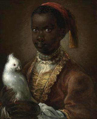 Portrait of a Black Page with a White Parrot