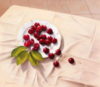 Cherries on a Table