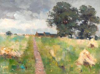 Landscape with a Path and Haystacks