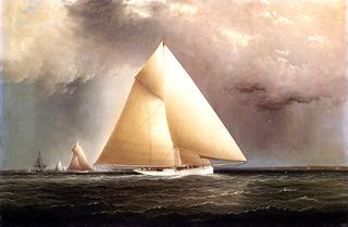 'Gracie', 'Vision' and 'Cornelia' rounding Sandy Hook in the New York Yacht Club Regatta of June 11, 1874