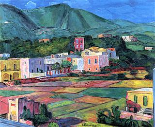 Landscape of Ischia with Monte Epomeo