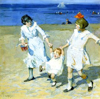 Two Females Swinging a Child