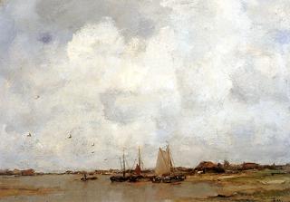 Fisher ships on a river