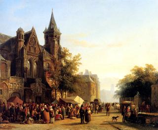 City view with figures