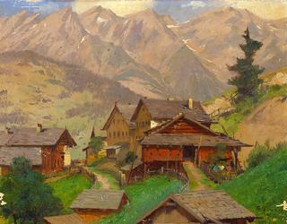Sketch of Tobadill in Tyrol