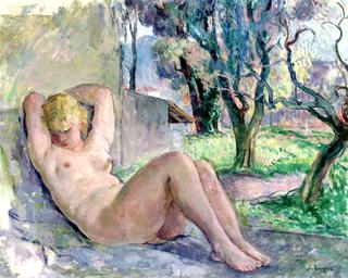 Nude Seated in a Garden