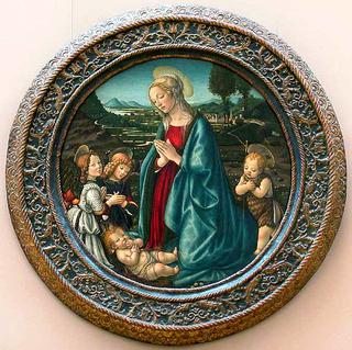 圣母和婴儿与施洗者圣约翰和两位天使