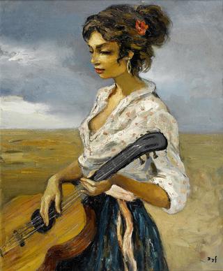 Rosette, gypsy with guitar