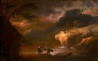 A Coastal Landscape with Fishermen in a Storm
