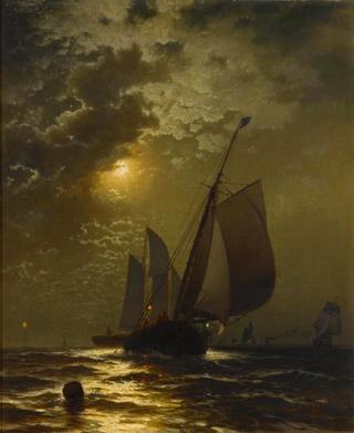 Fishing Boats in the Moonlight