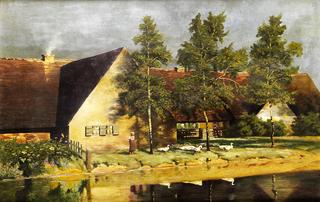 Goose Girl in Front of a Farmstead
