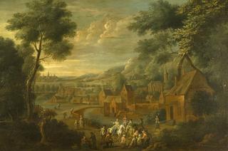 Landscape with Peasants and Hunting Party