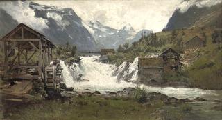 Watermill in the Alpine Landscape
