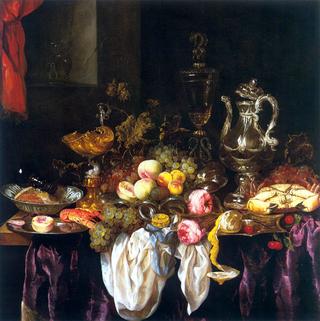 Still Life with Fruit, Sea Food, and Tableware