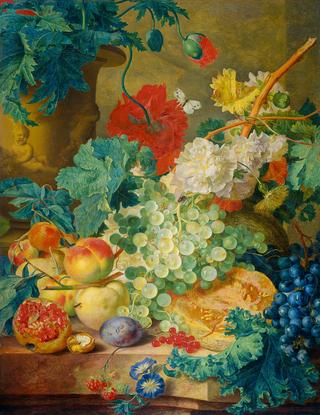 Still Life with Blossom and Grapes