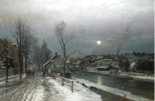 A Busy Town in Moolight