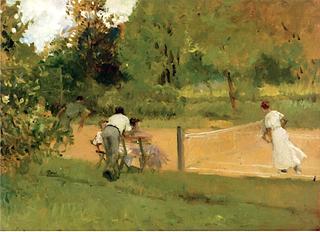 Tennis Match (one of a pair)