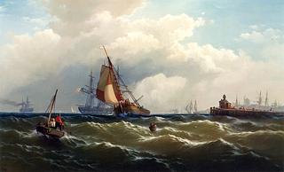 View of Paulus Hoeck New Jersey from New York Harbor