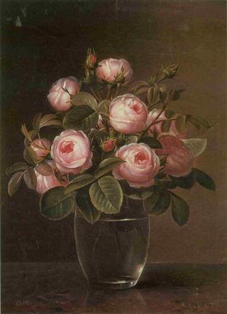 Roses in a glass vase