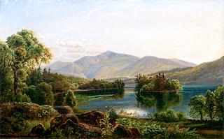 Sunlit Mountains by a River