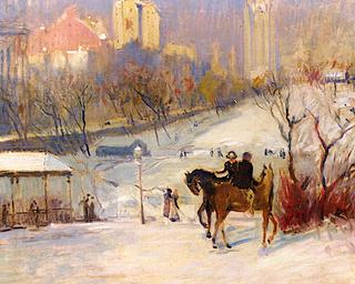 Horseback Riders in Central Park, Winter