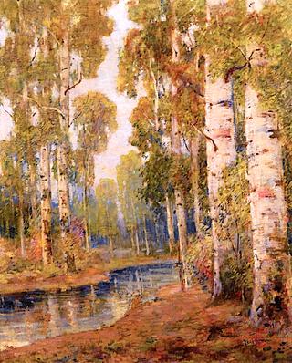 Birches by a Woodland Stream