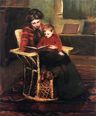 Margaret Bancroft Reading to John