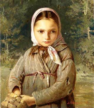 Portrait of a young girl in a headscarf