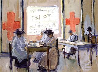 Red Cross Work Room 5th Avenue, NYC during the War