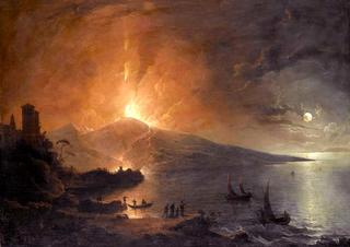 The Eruption of Vesuvius by Night