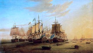 马德拉斯的英国舰队
