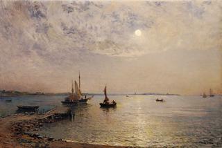 Fishing Boats under Moonlight