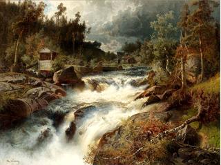 Landscape with Waterfall