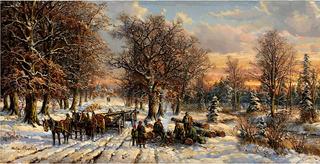 Woodcutters with a Horse Cart