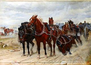 耐心的英雄，皇家马炮队在行动，约1882年