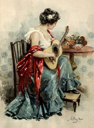 Tocando la guitarra