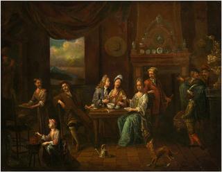 Courtly company at table