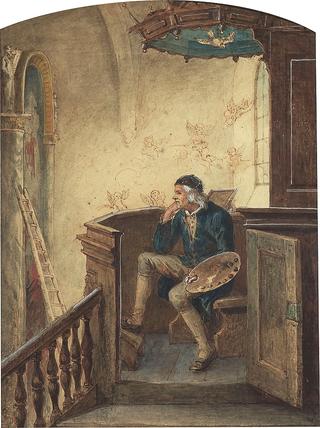 Artist Pehr Hörberg in the Pulpit of Virestad Church