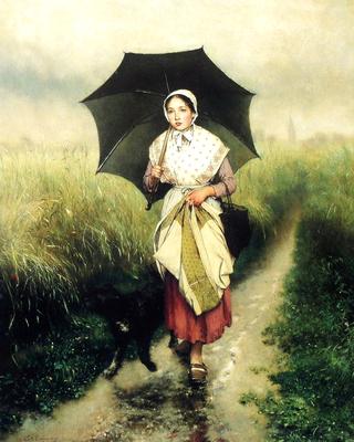 Young Girl with an Umbrella