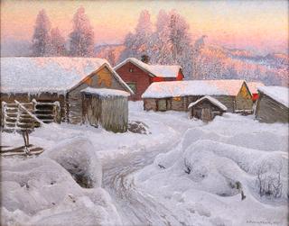 Winter Evening in the Village