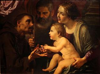 The Holy Family with St. Francis from Assisi