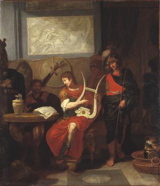 阿喀琉斯在帕特洛克斯之前演奏竖琴
