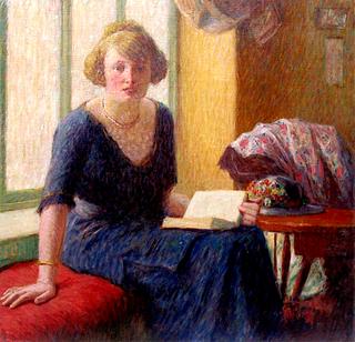 Woman with an Open Book