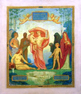 Man Receiving Instruction in Nature's Laws(mural study)
