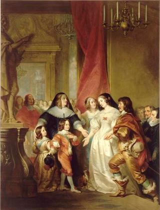 Duke of Orléans Presents His Sister Queen Henrietta Maria of England to Anne of Austria