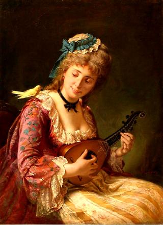 Woman with lute