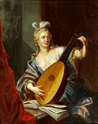 Lady playing a lute