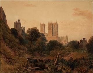 Lincoln Cathedral, from the Castle Moat