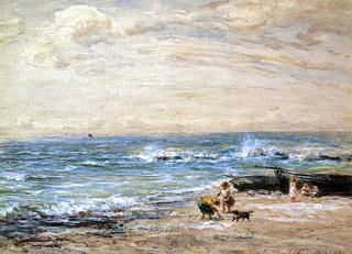 Children Playing by the Sea